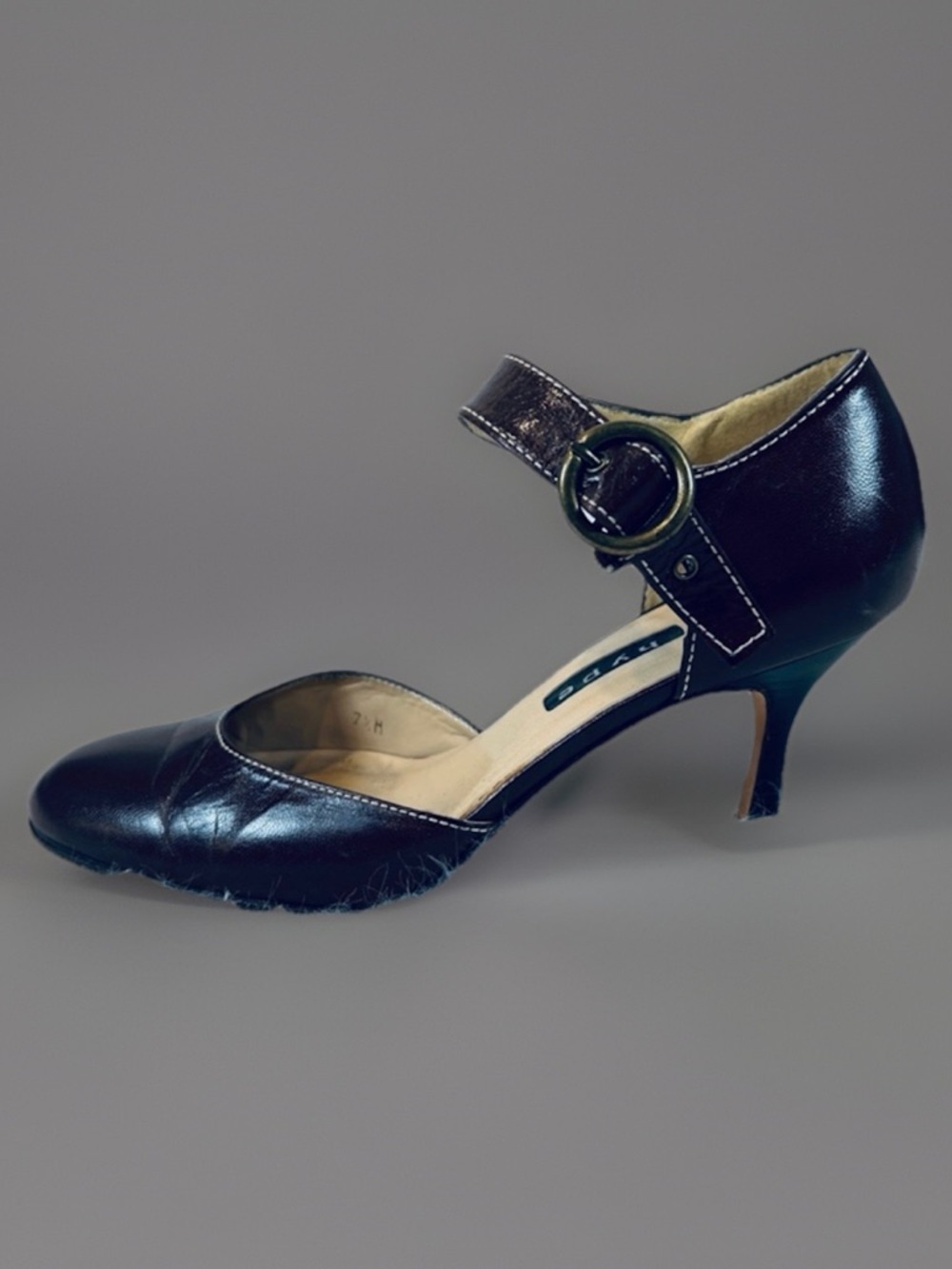 HYPE Brown Leather Mary Jane Heeled Pump Shoes
